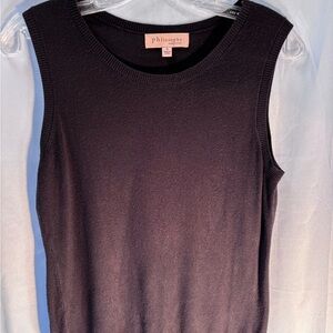 Philosophy Black Sleeveless Knit Tank